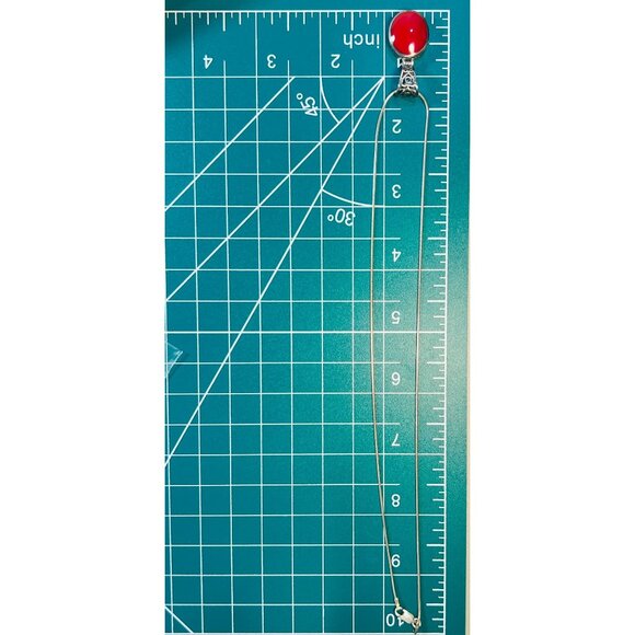 Vtg Silpada 925 Oval Red Cabochon Filigree Pendant Necklace Silver Snake Chain - Picture 5 of 5